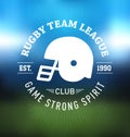 Rugby Team League Logo Sport design template Royalty Free Stock Photo