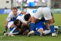 Rugby test match Italy vs Samoa; ruck