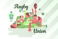 Rugby union players in a scrum Royalty Free Stock Photo