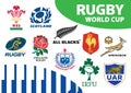 Rugby Union World Cup Team Emblems Logos