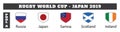 Rugby world cup - Japan 2019.Pool A Teams