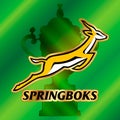 Rugby World Cup 2023, South African team Springboks logo, world champions, vector illustration