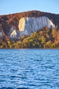 Rugen Island chalk cliffs at sunrise, Germany Royalty Free Stock Photo