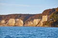 Rugen Island chalk cliffs at sunrise, Germany Royalty Free Stock Photo