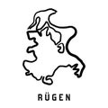 Rugen island simple outline vector map Royalty Free Stock Photo
