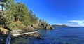 East Sooke Wilderness Park with Rocky Coast at Creyke Point in Evening Light, Southern Vancouver Island, British Columbia Royalty Free Stock Photo