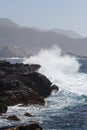 Waves Splashing Against the Rocks on Oregon`s Pacific Coast Royalty Free Stock Photo