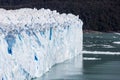 Glacier wall ending in pure water in South America