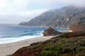 Rugged California Coastline with Sand Cliffs and Waves