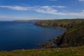 Rugged cliffs along the coastline near Lands End in Cornwall Royalty Free Stock Photo