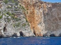 Sea Caves on Zakynthos Greek Island, Greece Royalty Free Stock Photo