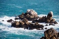 Rugged Coast in Point Lobos, Carmel, California Royalty Free Stock Photo