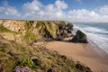 Rugged Coastline, Bedruthan Steps, Cornwall, UK Royalty Free Stock Photo