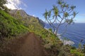 Rugged Coastline and Cliffs along the Kalalau Trail of Kauai, Hawaii Royalty Free Stock Photo