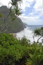 Rugged Coastline and Cliffs along the Kalalau Trail of Kauai, Hawaii Royalty Free Stock Photo