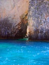 Rugged Coastline and caves, Zakynthos Greek Island, Greece Royalty Free Stock Photo