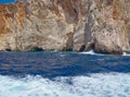 Rugged Coastline and Caves, Zakynthos Greek Island, Greece Royalty Free Stock Photo