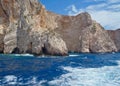 Rugged Coastline and Caves, Zakynthos Greek Island, Greece Royalty Free Stock Photo
