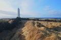 Rugged Coastline and Fields with Malarrif Lighthouse in Iceland