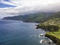 Aerial view of flores coastline