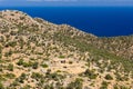 Rugged coastline and walking trails at Katholiko on the northern coast of Chania, Crete
