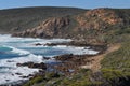 Rugged coastline with waves crashing, WA, Australia Royalty Free Stock Photo