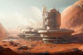 Rugged Colony base Mars. Generate Ai