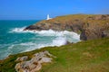 Rugged cornish coast Trevose Head Lighthouse North Cornwall coast between Newquay and Padstow