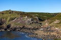 The rugged Cornish coastline at Porth Ledden