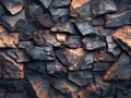 Rugged Dark Stone Wall Texture with Dramatic Lighting Royalty Free Stock Photo