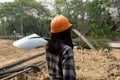 Rugged Female Construction Workers in the site Royalty Free Stock Photo