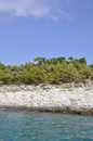 Rugged foreshore of Thassos island in Greece Royalty Free Stock Photo