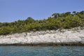 Rugged foreshore of Thassos island in Greece Royalty Free Stock Photo