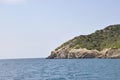 Rugged foreshore of Thassos island in Greece Royalty Free Stock Photo