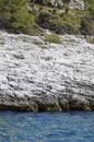 Rugged foreshore of Thassos island in Greece Royalty Free Stock Photo