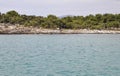 Rugged foreshore of Thassos island in Greece Royalty Free Stock Photo