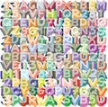 Freehand - marker drawn letters and numbers grid distorted onto 3D plane
