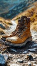 Rugged hiking boots ready for adventure