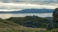 Rugged landscape around Old Man of Storr, Isle of Skye, United Kingdom.