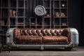 Rugged Living room industrial style. Generate Ai Royalty Free Stock Photo