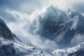 Rugged Massive avalanche mountains. Generate Ai Royalty Free Stock Photo