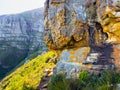 Rugged mountain landscape with fynbos flora in Cape Town Royalty Free Stock Photo