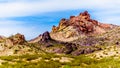 Rugged Mountains along Highway SR 165 into the El Dorado Canyon at Lake Mead Recreational are, USA