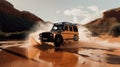 Rugged offroad 4x4 vehicles conquering challenging terrain, AI generative thrilling illustration