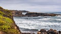 The rugged Pacific Ocean coastline on a cloudy day, Pescadero State Beach, California Royalty Free Stock Photo