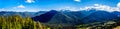 Panoramic view of the Cascade Mountain range in BC Canada