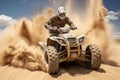 Rugged Quad bike sand. Generate Ai Royalty Free Stock Photo