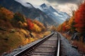 Rugged Railway mountains. Generate Ai Royalty Free Stock Photo