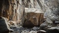 Rugged Rock Formation in Snowy Landscape