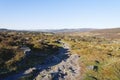 Rugged, rock strewn path down Burbage Edge South